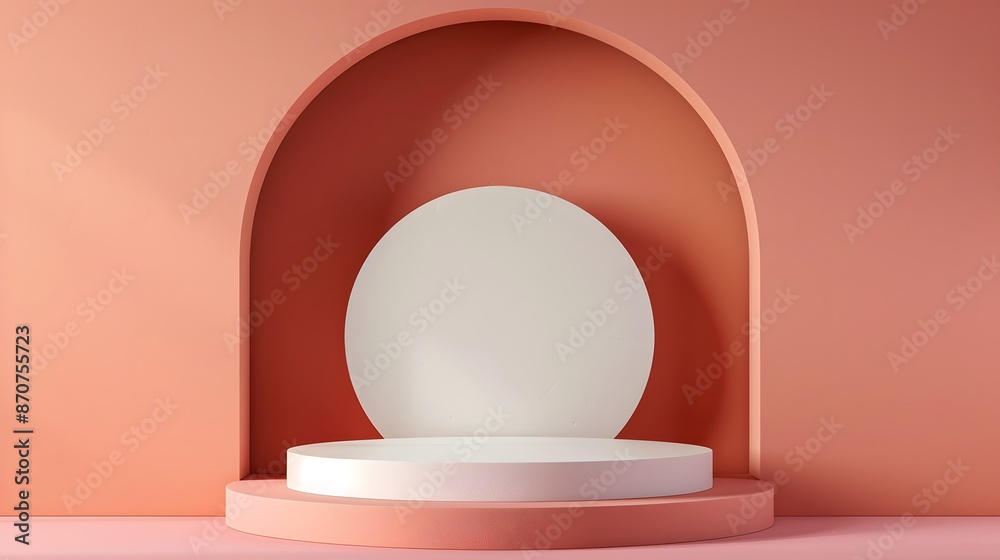 Abstract Minimalist Product Display with Podium and Arch. Abstract Minimalist Product Display with Podium and Arch.