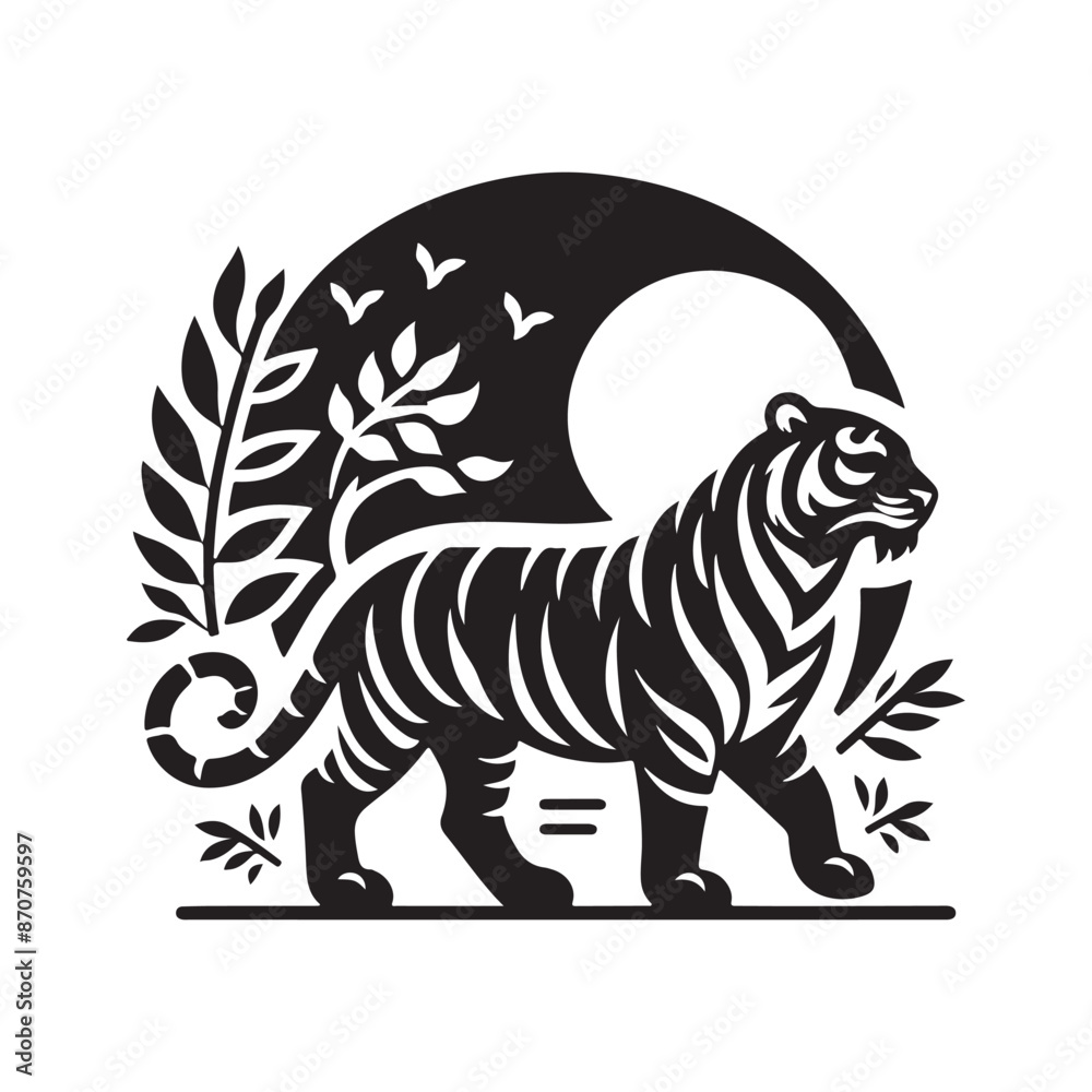 A Tiger Vector Art Illustration A Tiger Vector Art Illustration
