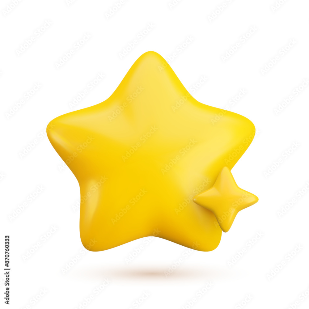 Vector 3d gold star with twinkle on white background with shadow. Cute realistic cartoon 3d render of sparkling yellow star Illustration for customer rating concept, xmas decor, game, app, sticker. Vector 3d gold star with twinkle on white background with shadow. Cute realistic cartoon 3d render of sparkling yellow star Illustration for customer rating concept, xmas decor, game, app, sticker.