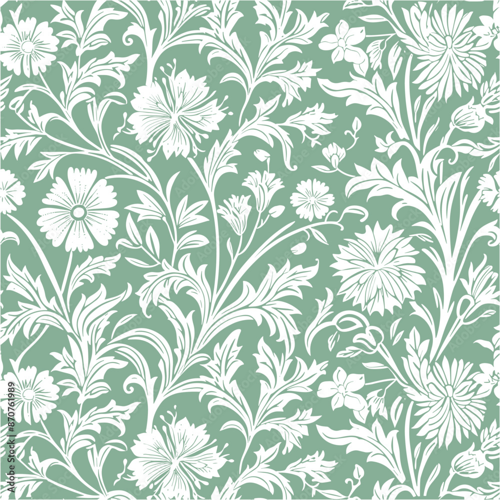 Naklejka premium Seamless pattern with flowers and leaves. Floral pattern for wallpaper or fabric