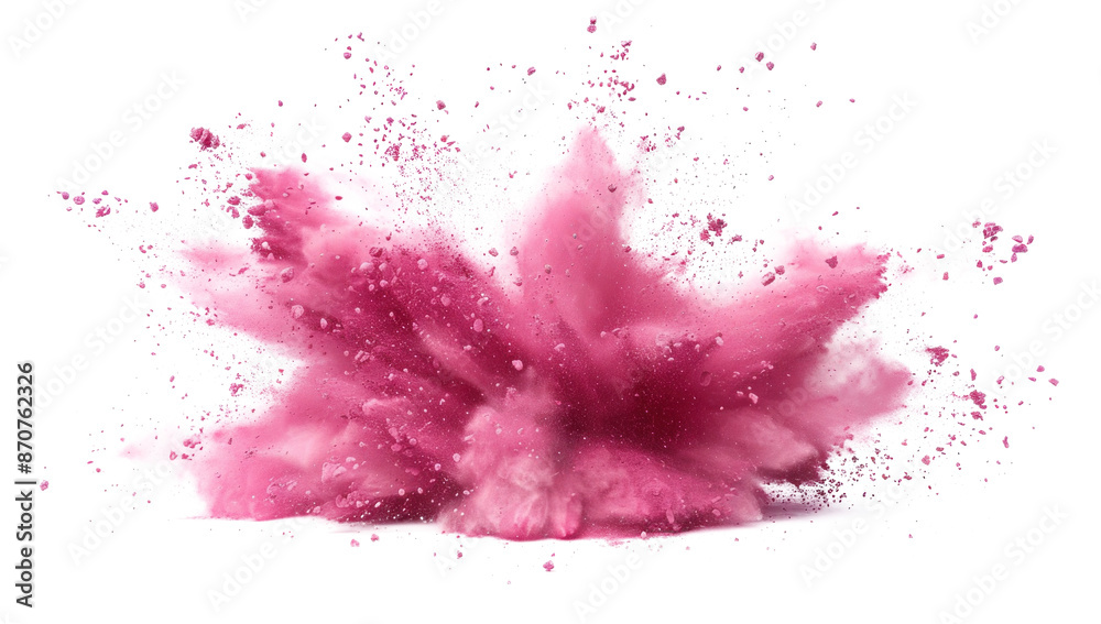 Pink Powder Explosion on Transparent Background Pink Powder Explosion on Transparent Background