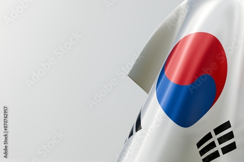 south Korea Flag Copy Space design 3d Illustration Stock Image  photo