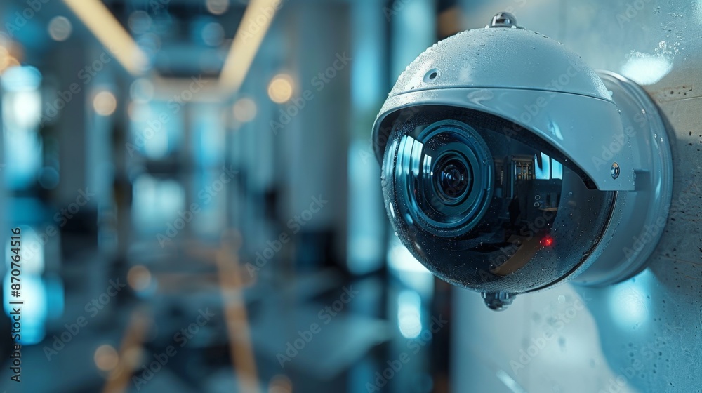 Security Camera in Modern Building - Generative AI