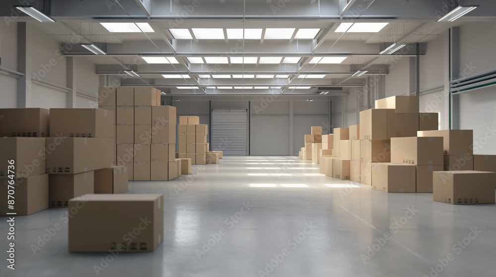 cardboard boxes in a warehouse ready for shipment, logistics or shipping business background cardboard boxes in a warehouse ready for shipment, logistics or shipping business background