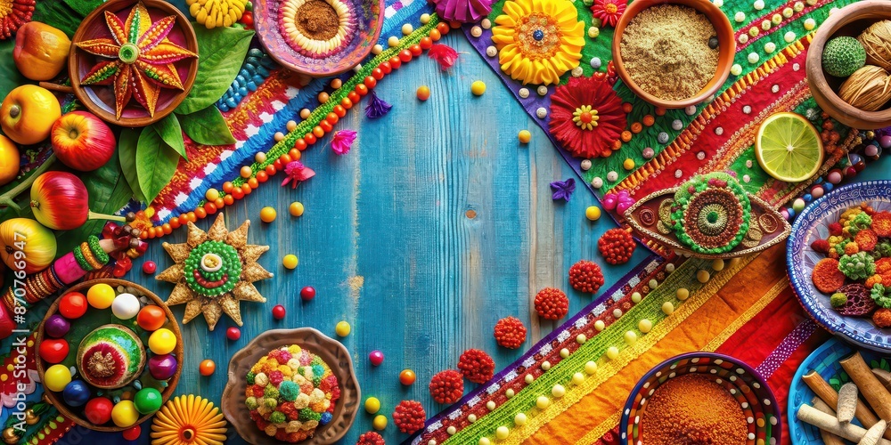 Vibrant celebration of cultural motifs depicted on background, cultural, motifs, intricate, celebration, vibrant, colorful Vibrant celebration of cultural motifs depicted on background, cultural, motifs, intricate, celebration, vibrant, colorful