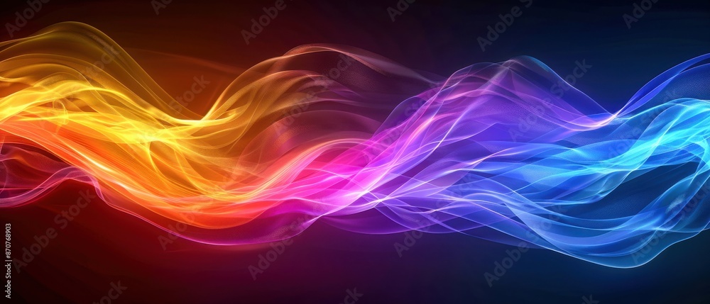 Vibrant Dual Color Wave Interaction against Black Vibrant Dual Color Wave Interaction against Black