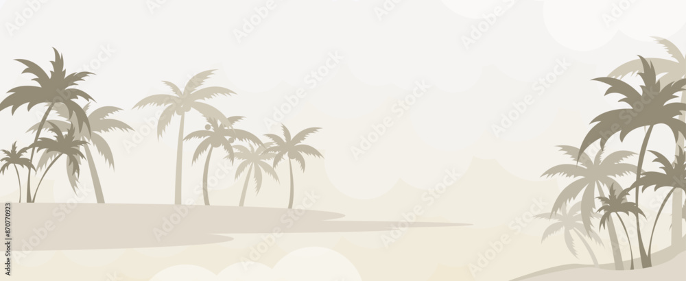 Obraz premium Abstract summer beach party among palm tree