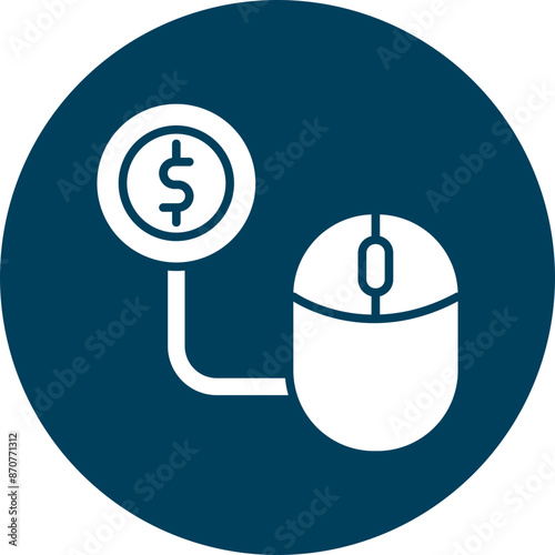Pay Per Click  Glyph Circle Icon
