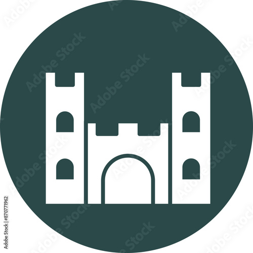 Castle  Glyph Circle Icon