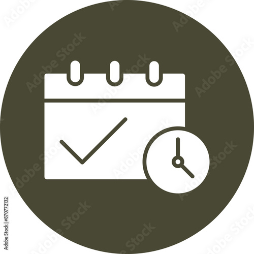 Calendar Last Day  Glyph Circle Icon