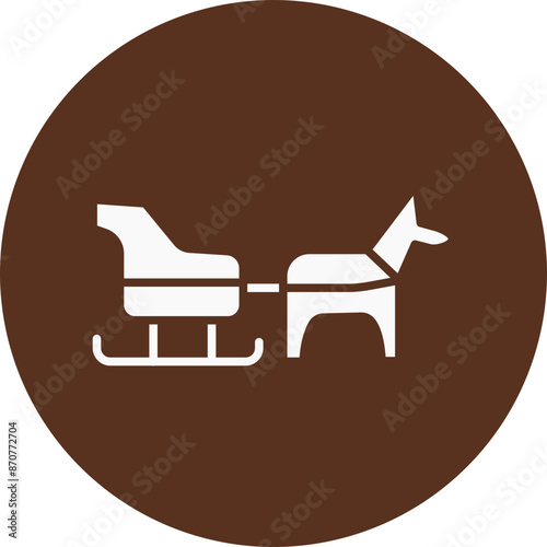 Dog sled  Glyph Circle Icon