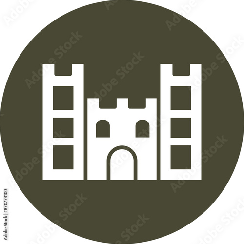 Sand castle  Glyph Circle Icon