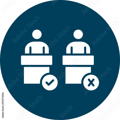 Debate  Glyph Circle Icon