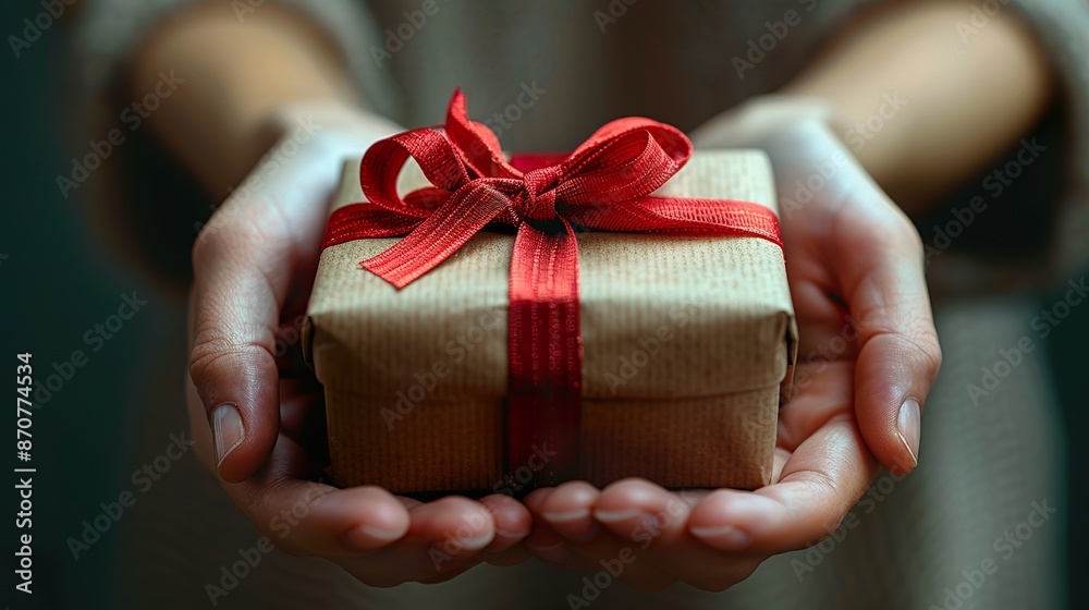 Hand-Held Gift Box with Luxurious Red Bow Hand-Held Gift Box with Luxurious Red Bow