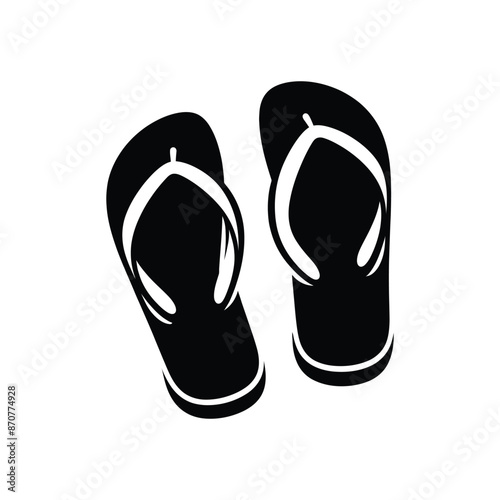 Stylish Flip Flop Silhouette Vector - Versatile Graphic for Summertime and Casual Wear