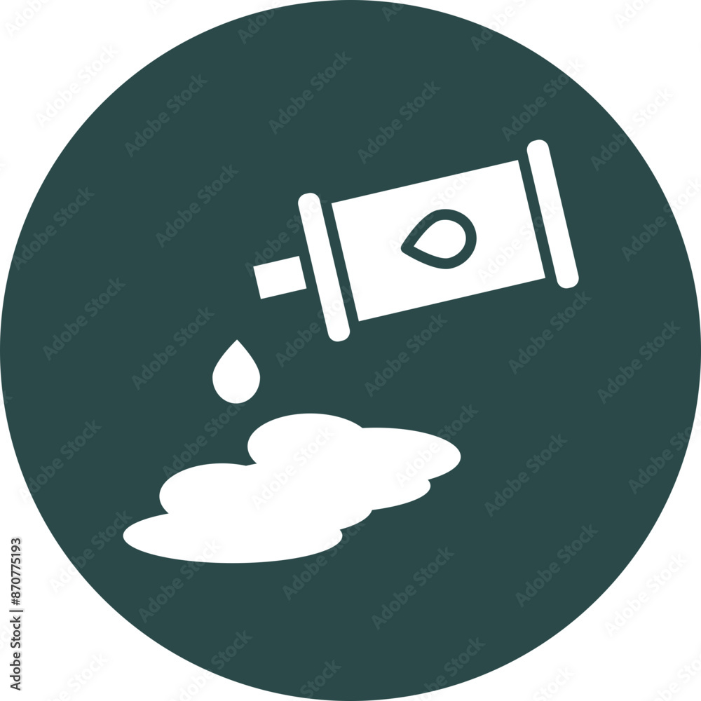 Oil Spill Glyph Circle Icon Oil Spill Glyph Circle Icon