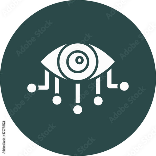 Bionic Eye  Glyph Circle Icon