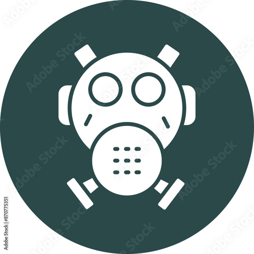 Gas Mask  Glyph Circle Icon