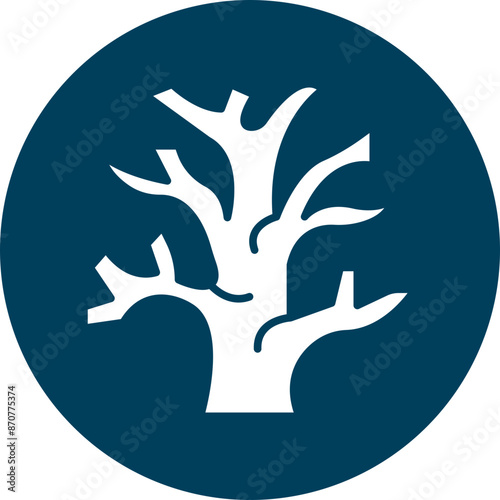 Dry Tree  Glyph Circle Icon