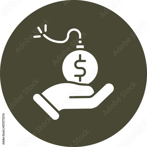Debt  Glyph Circle Icon