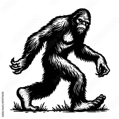 Bigfoot Black Outlined Artwork