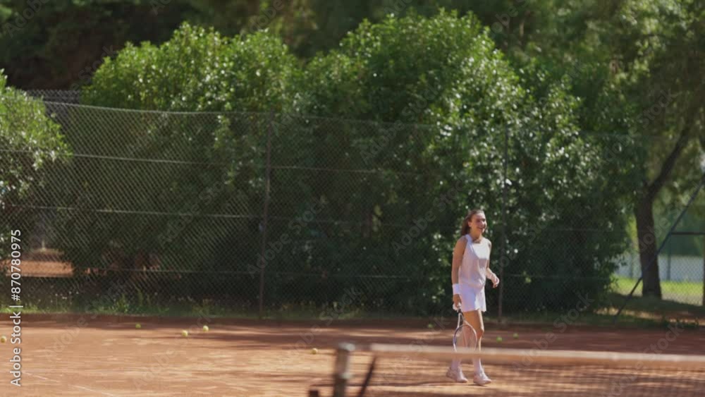 A woman is playing tennis on a court A woman is playing tennis on a court