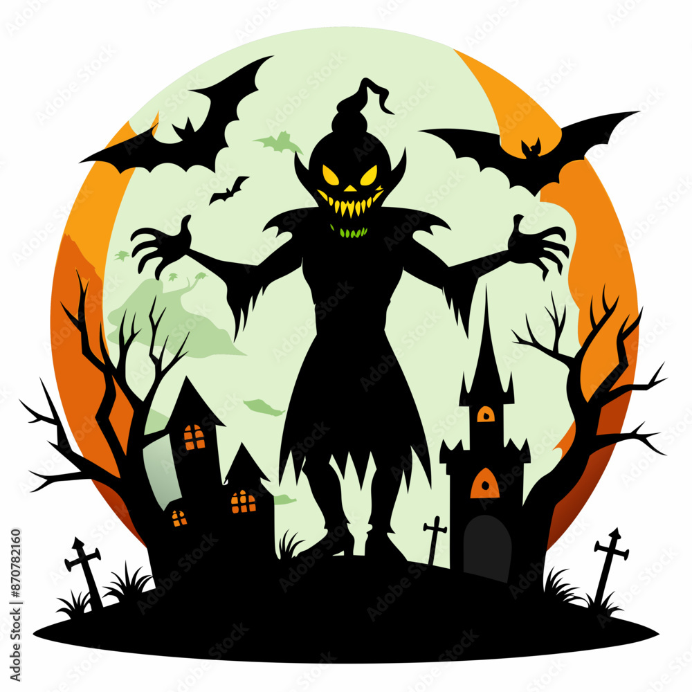 Halloween vector background with house,spooky,pumpkin Halloween vector background with house,spooky,pumpkin