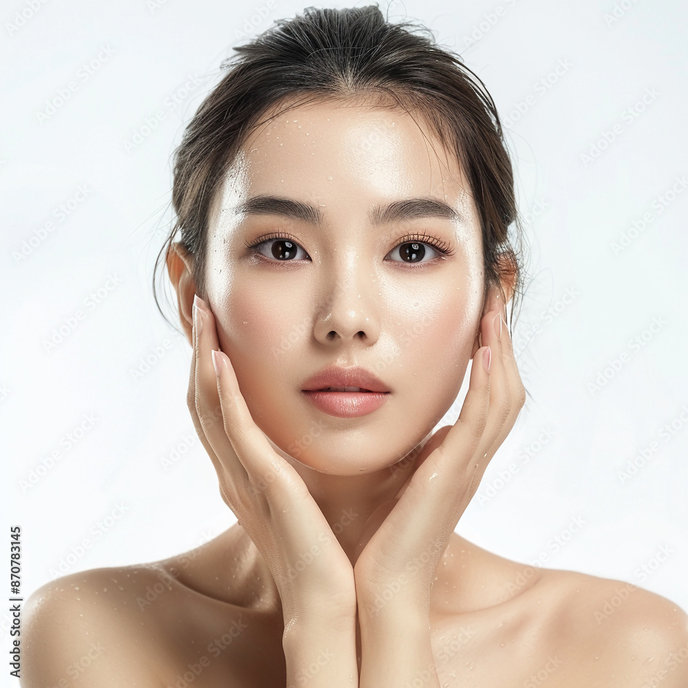 20-25 year old Beauty Asian women spa skin healthy on 100% isolate white background. 20-25 year old Beauty Asian women spa skin healthy on 100% isolate white background.