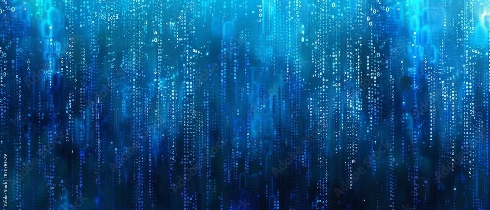 A blue digital binary data stream displayed on a computer screen, showcasing a futuristic and tech-focused background. A blue digital binary data stream displayed on a computer screen, showcasing a futuristic and tech-focused background.