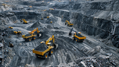 A Tongli Heavy Industry TLD90 wide-body mining truck drives on the work surface, with an excavator shoveling rock