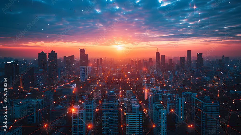 Isometric smart city design concept. Business center with skyscrapers and intelligent buildings,IOT for the internet of things Isometric smart city design concept. Business center with skyscrapers and intelligent buildings,IOT for the internet of things