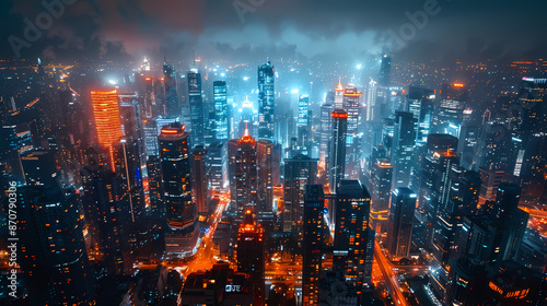 Wallpaper Mural Isometric smart city design concept. Business center with skyscrapers and intelligent buildings,IOT for the internet of things Torontodigital.ca