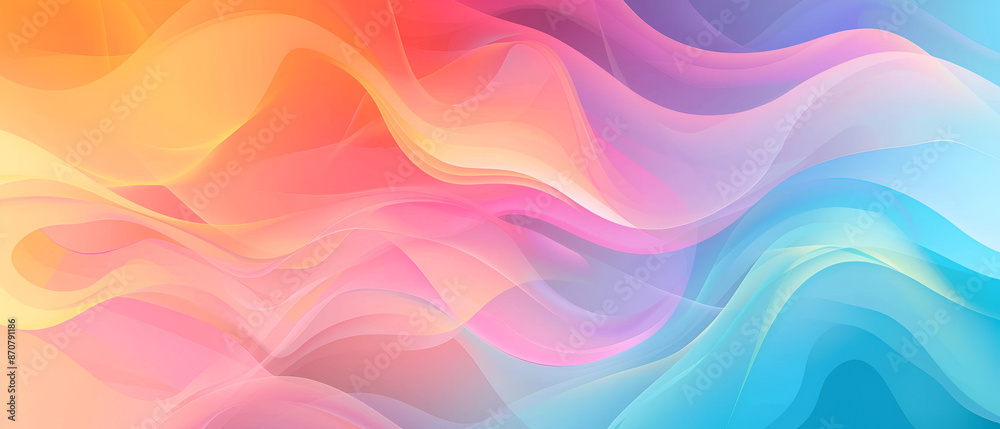 Wave fluid with distorted lines ,Striped geometric poster in red, yellow and orange colors for design ,abstract background with smooth silk or satin in pink and blue colors
