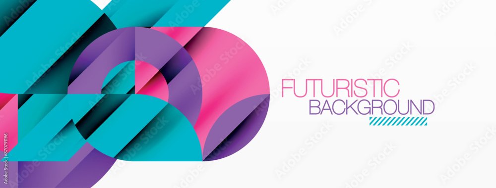 Circle and line geometric background. Round shapes with diagonal lines composition for wallpaper, banner, background or landing Circle and line geometric background. Round shapes with diagonal lines composition for wallpaper, banner, background or landing