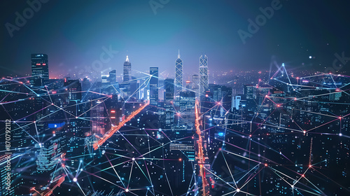 Wallpaper Mural Isometric smart city design concept. Business center with skyscrapers and intelligent buildings,IOT for the internet of things Torontodigital.ca