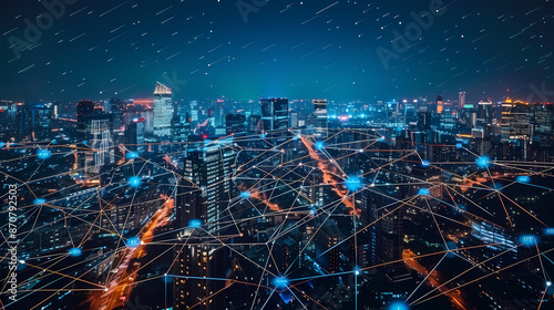 Wallpaper Mural Isometric smart city design concept. Business center with skyscrapers and intelligent buildings,IOT for the internet of things Torontodigital.ca