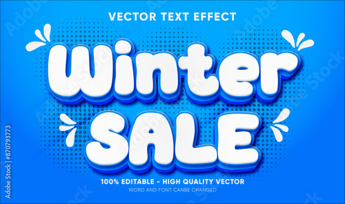 winter sale editable text effect