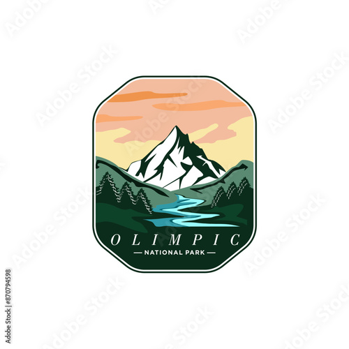 Olympic national park poster vector illustration design