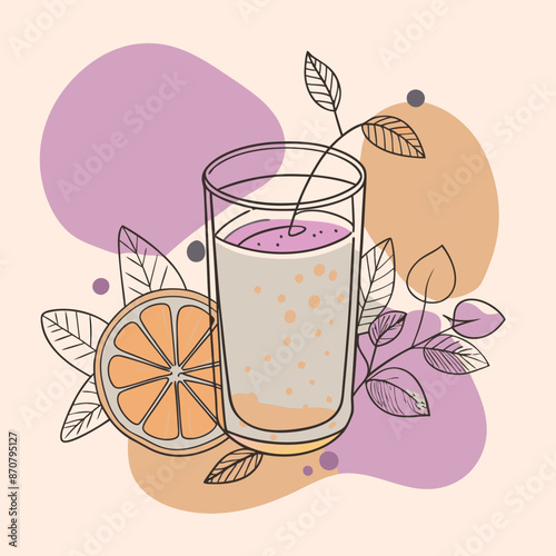 illustration of juce glass