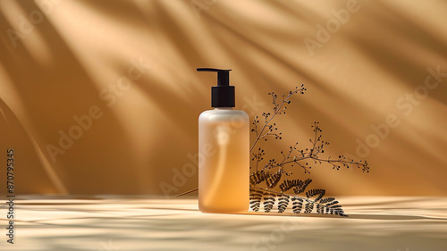 Minimalist Frosted Glass Oil Bottle with Natural Elements