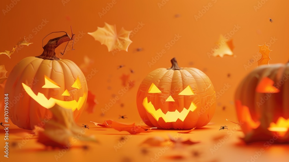 Halloween text on orange backdrop