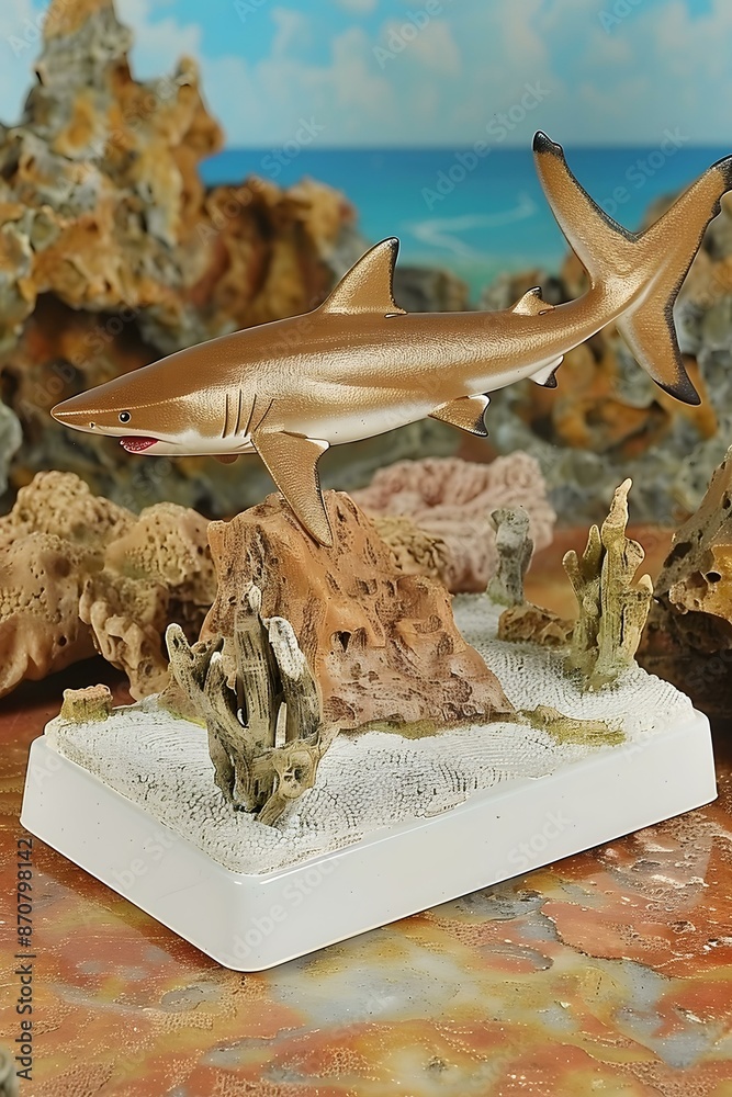 Obraz premium A blacktip reef shark on a coral reef