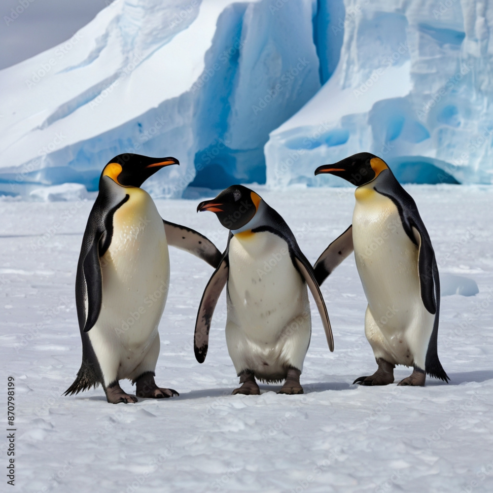 Fototapeta premium penguins in polar regions