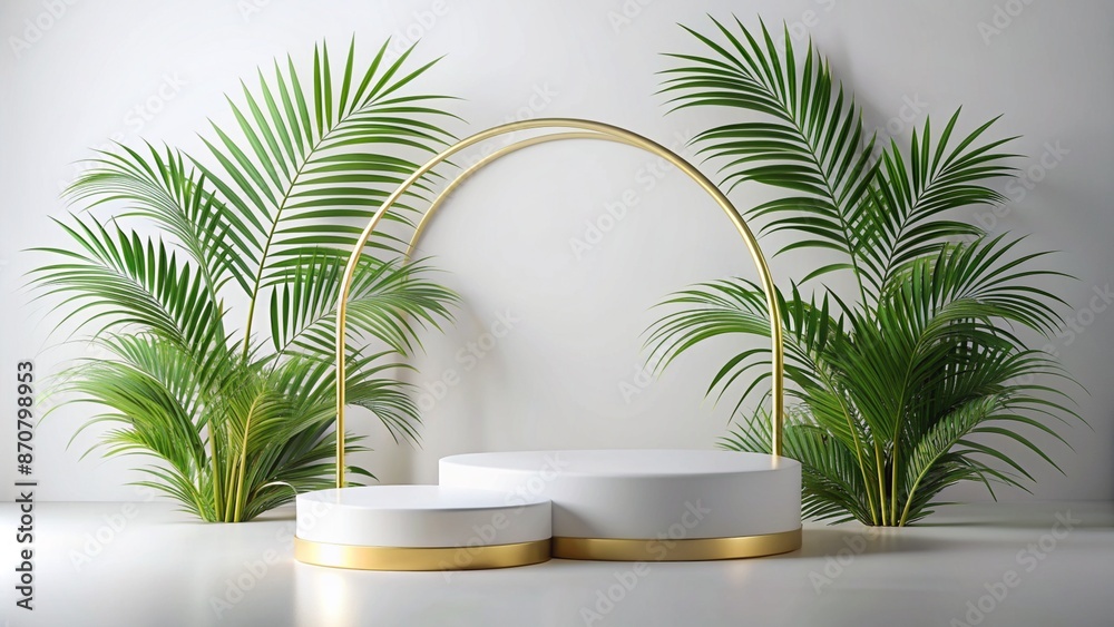White gold Podium mockup for product presentation White gold Podium mockup for product presentation