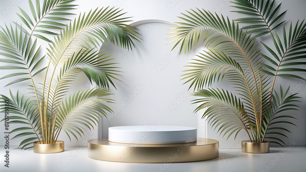 White gold Podium mockup for product presentation White gold Podium mockup for product presentation