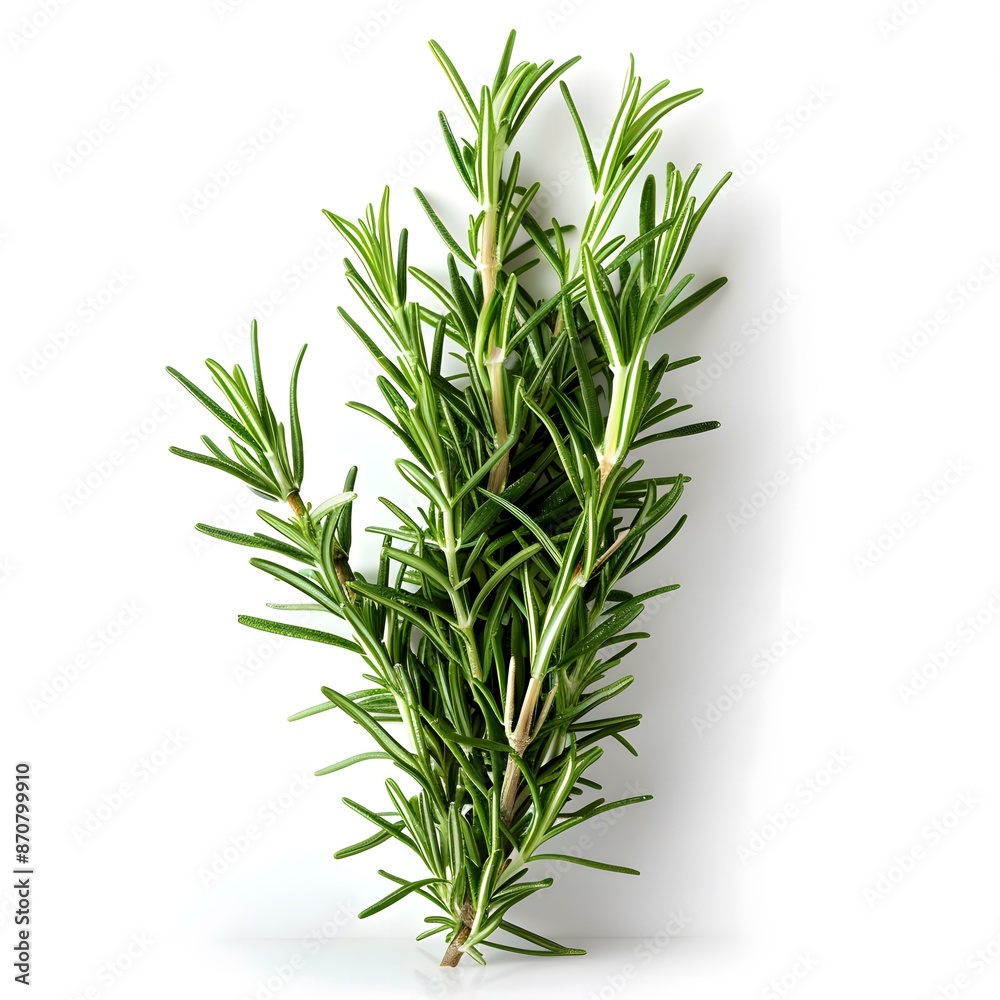 Fresh Rosemary Sprig on White Background Fresh Rosemary Sprig on White Background