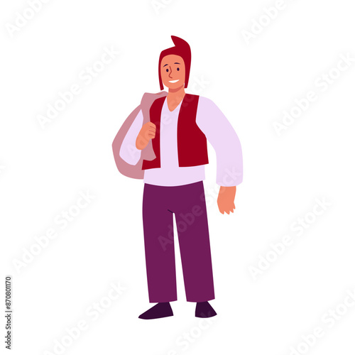 Vector illustration of a man in vintage vintage clothing.