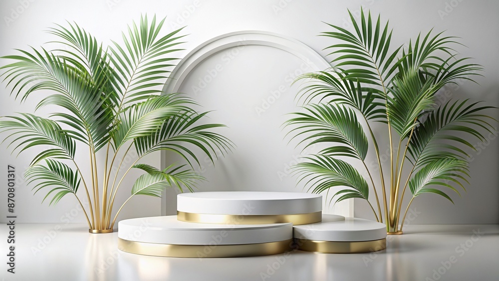 White gold Podium mockup for product presentation