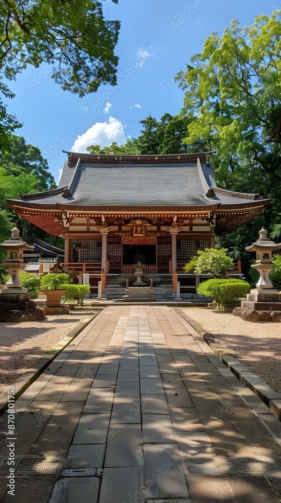 Traditional Japanese Temple in Forest Traditional Japanese Temple in Forest