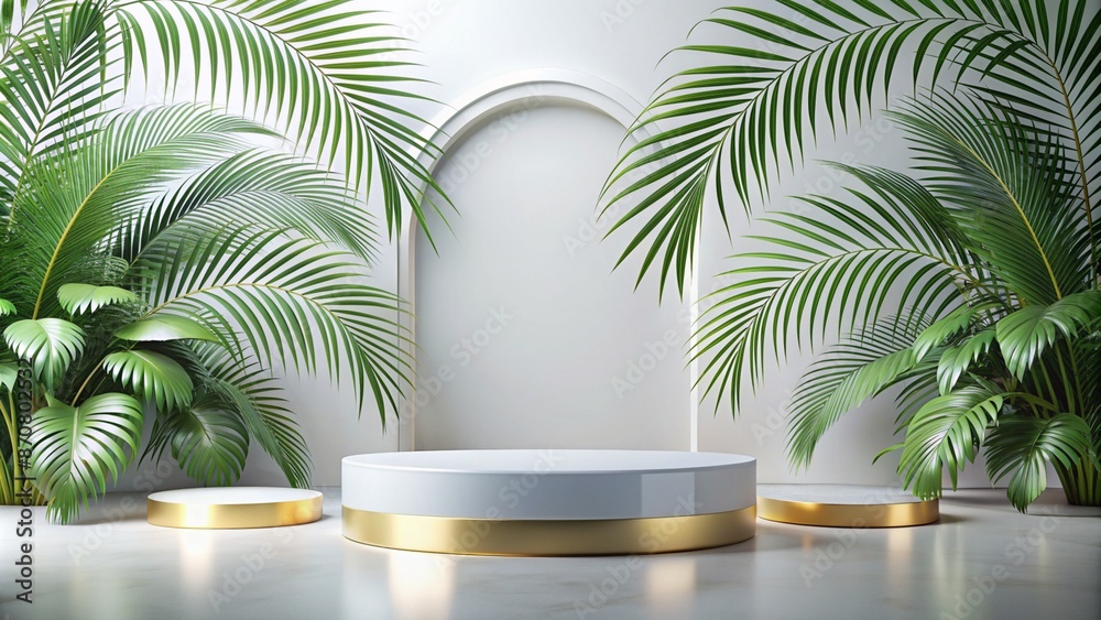 White gold Podium mockup for product presentation